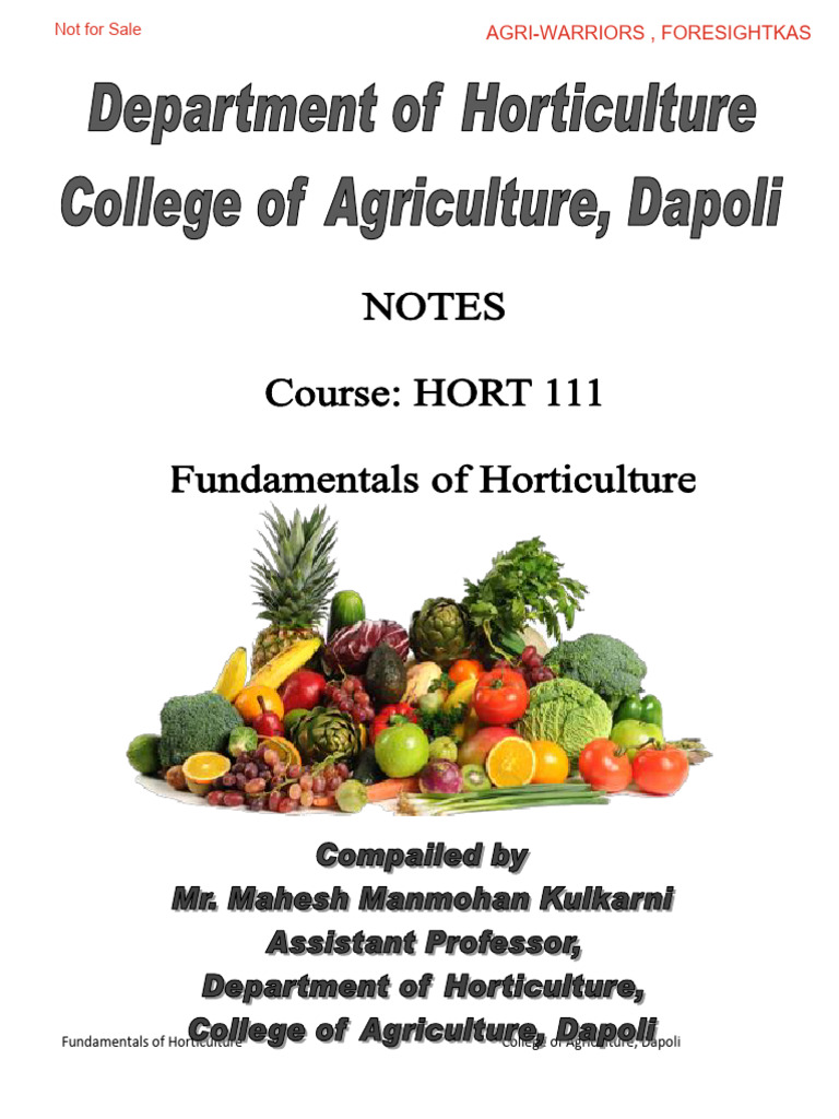 Fundamentals of Horticulture Course Overview | PDF | Soil | Horticulture