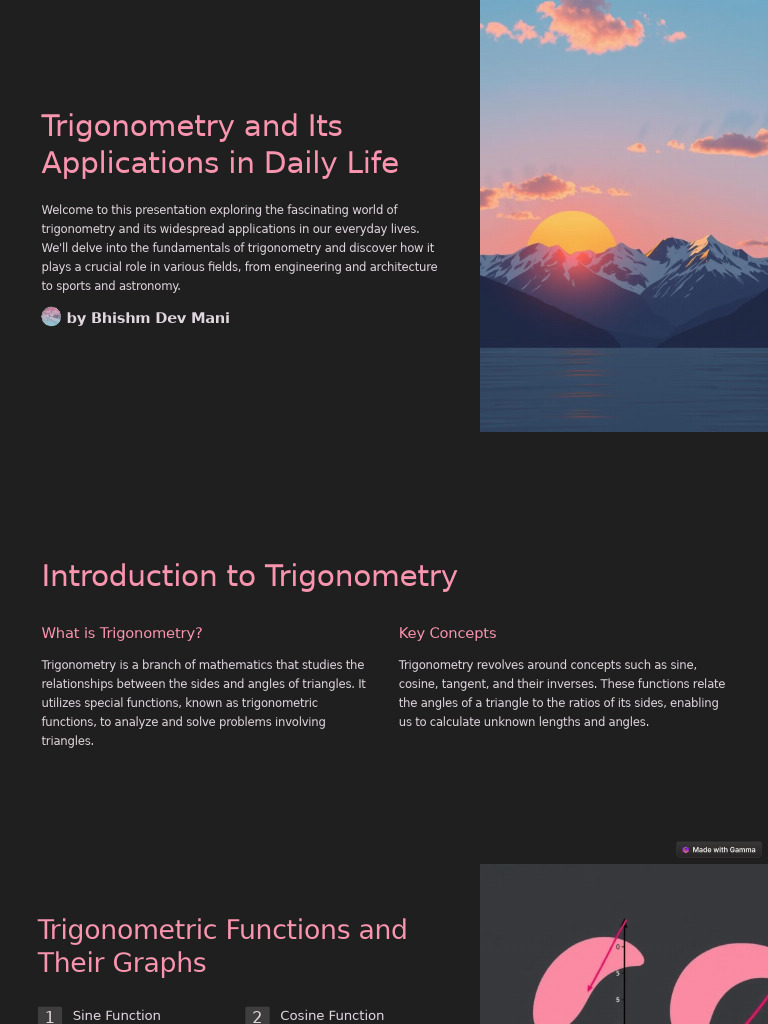 Trigonometry's Role in Everyday Life | PDF | Trigonometry ...