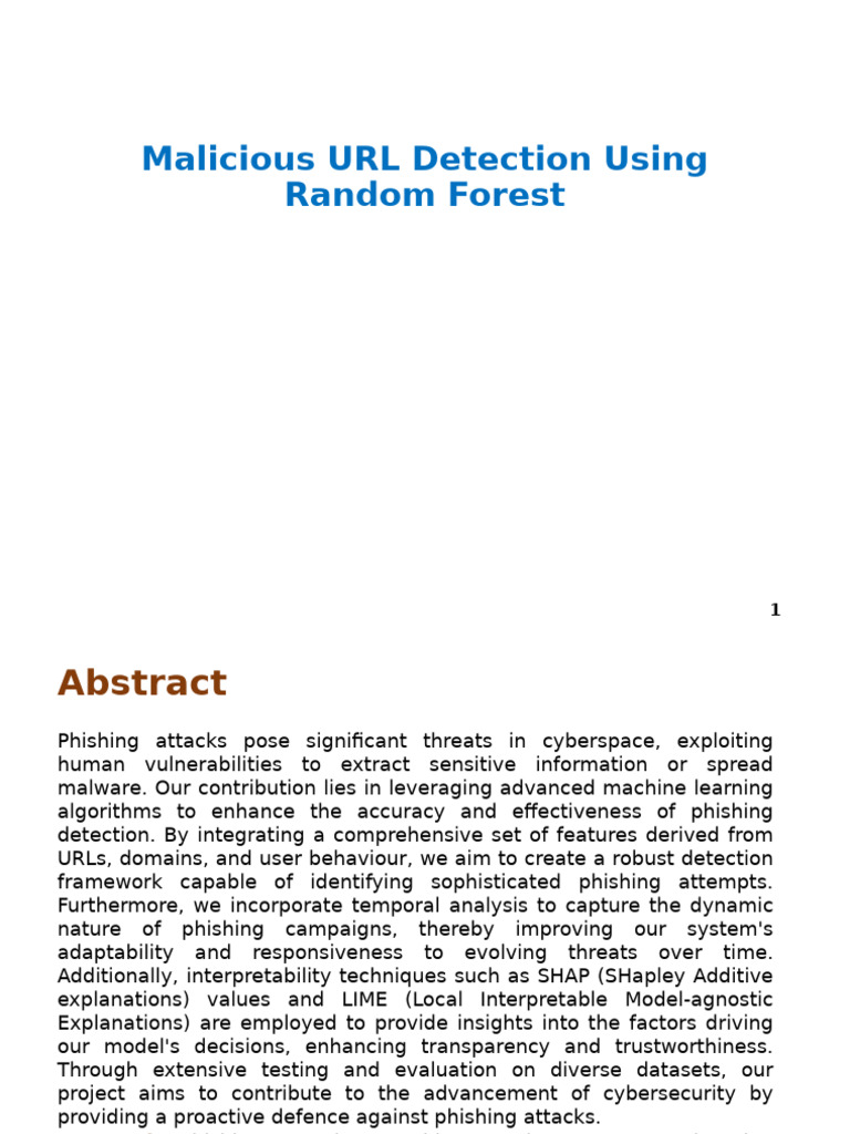 Malicious URL Detection with Random Forest | PDF | Computer Security ...