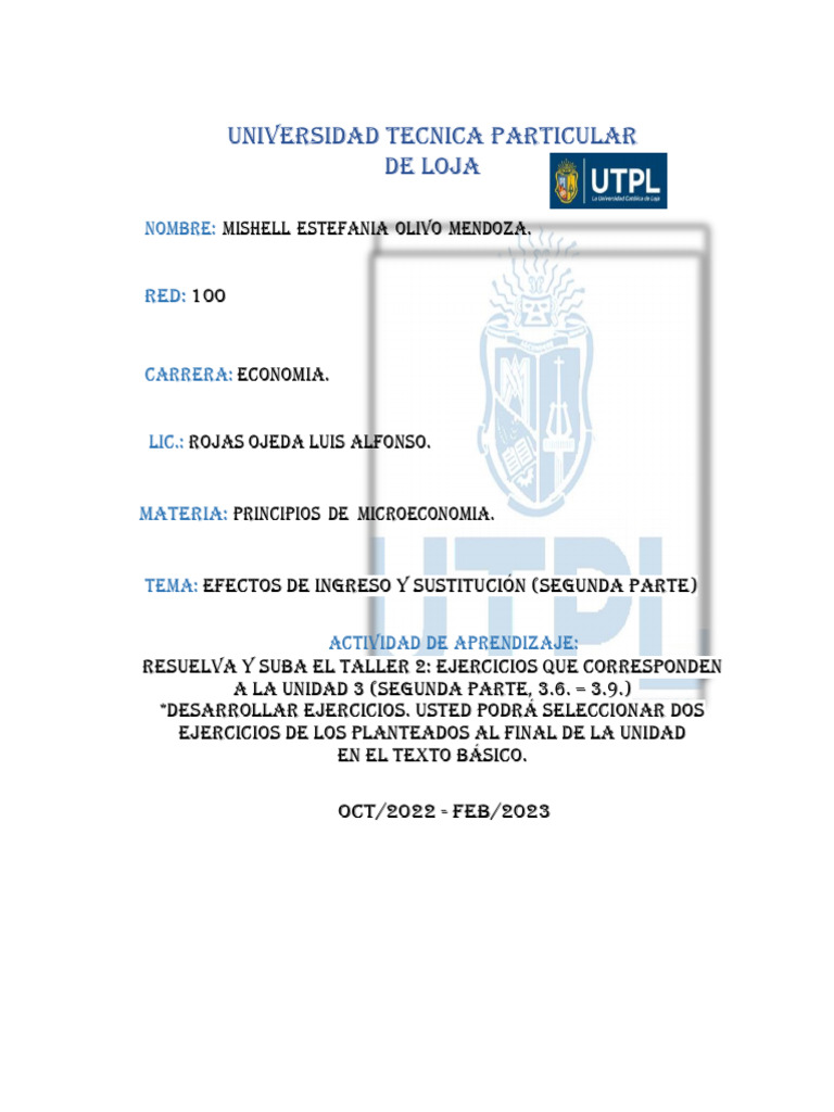 Efectos de Ingreso y Sustitución en Economía | PDF