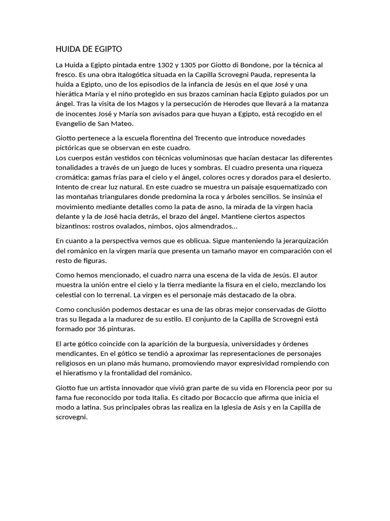 HUIDA DE EGIPTO | PDF | Pinturas