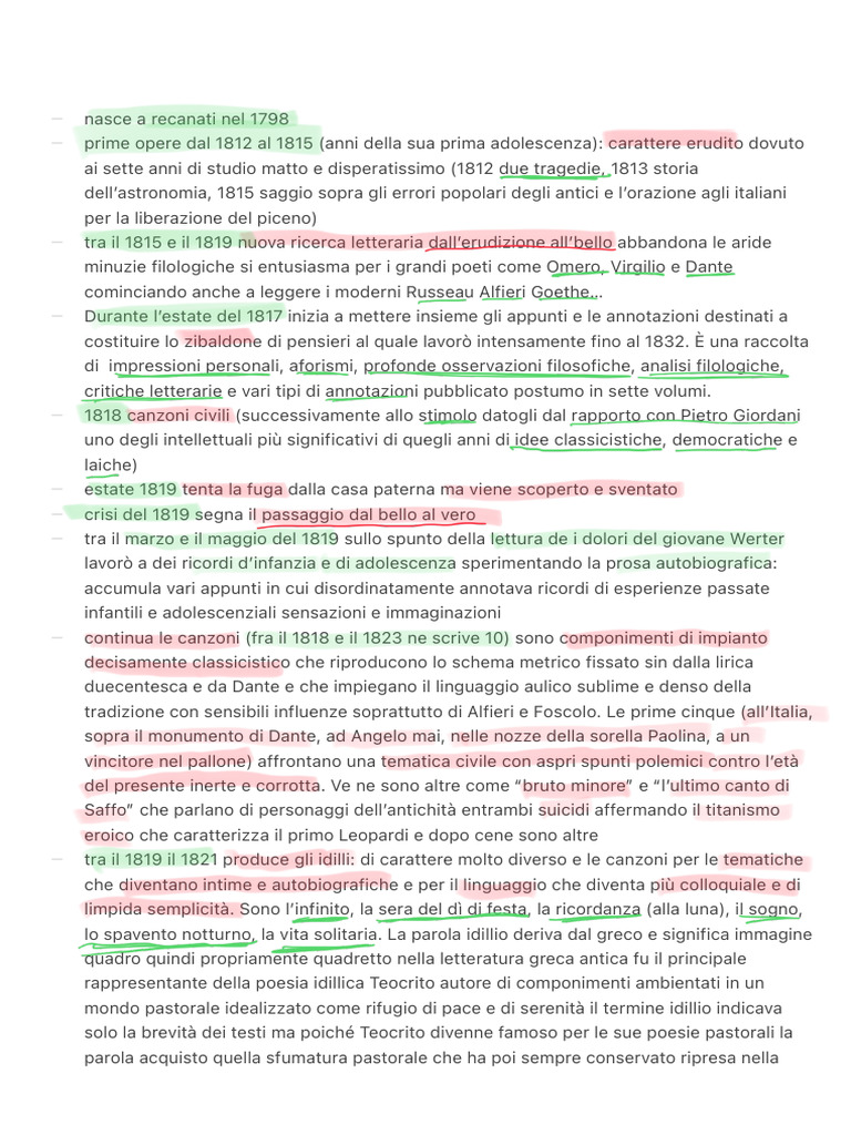Nasce A Recanati Nel 1798 | PDF