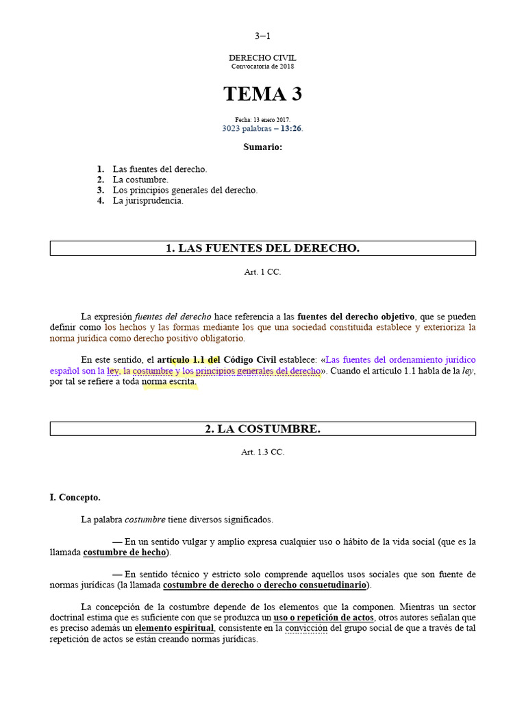 Fuentes del Derecho Civil Español | PDF | Caso de ley | Fuentes del derecho