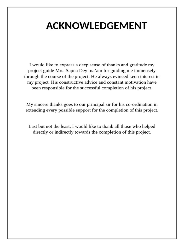 Acknowledgement | PDF