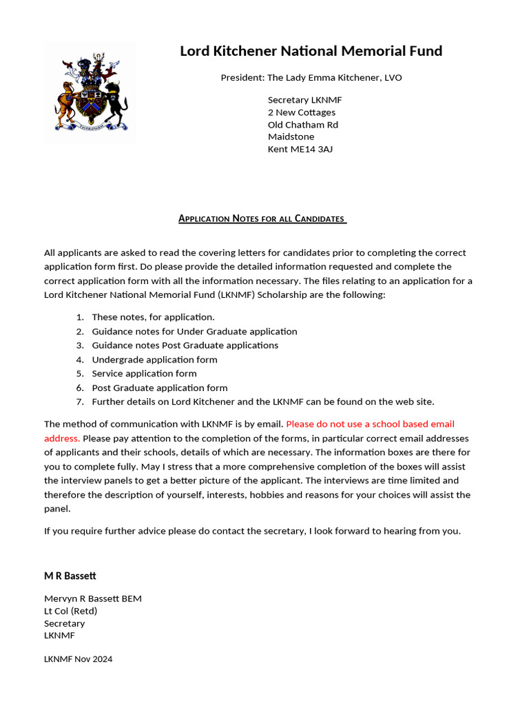 Lord Kitchener Scholarship Application Guide | PDF
