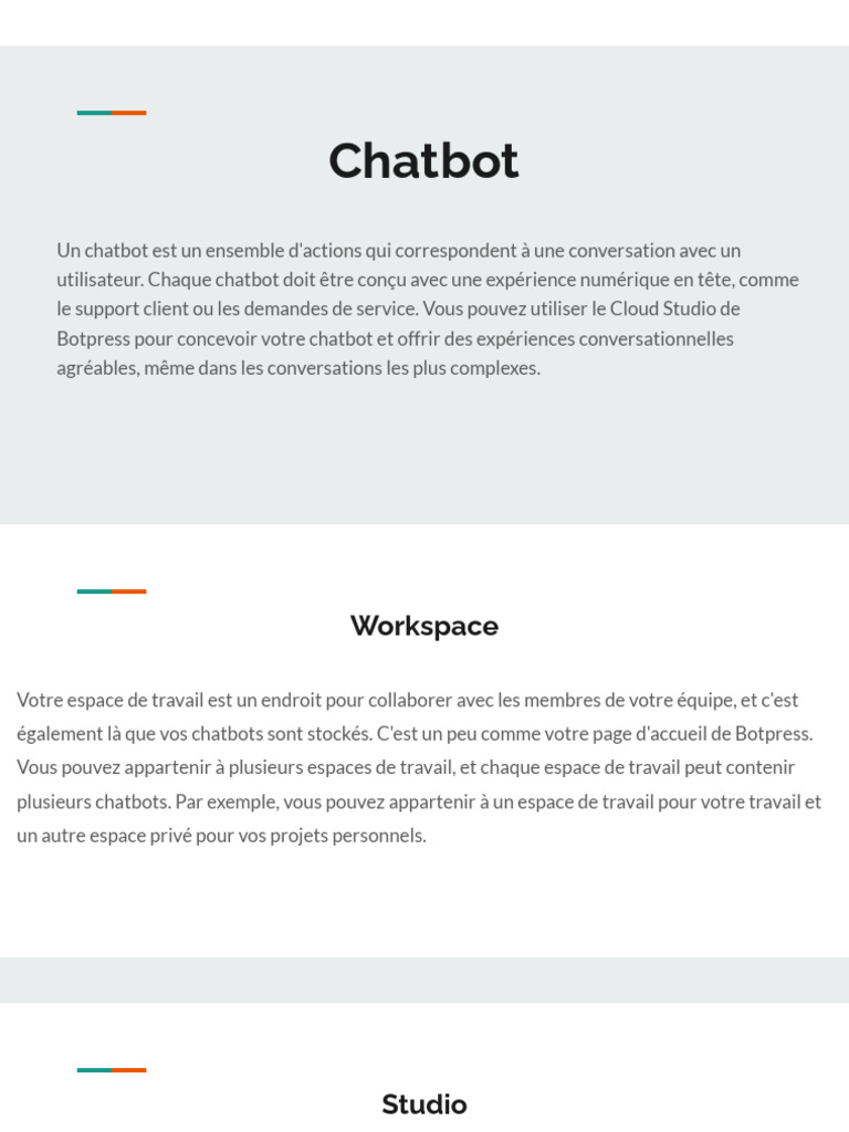 Création de Chatbots avec Botpress | PDF | Workflow | Intelligence ...