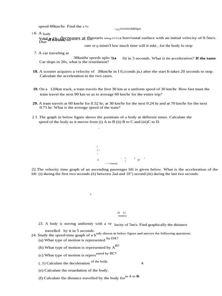 Physics Motion Problems and Solutions | PDF | Acceleration | Speed