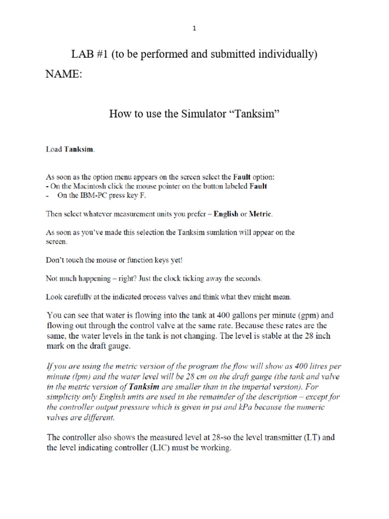 Tanksim Simulator Guide | PDF