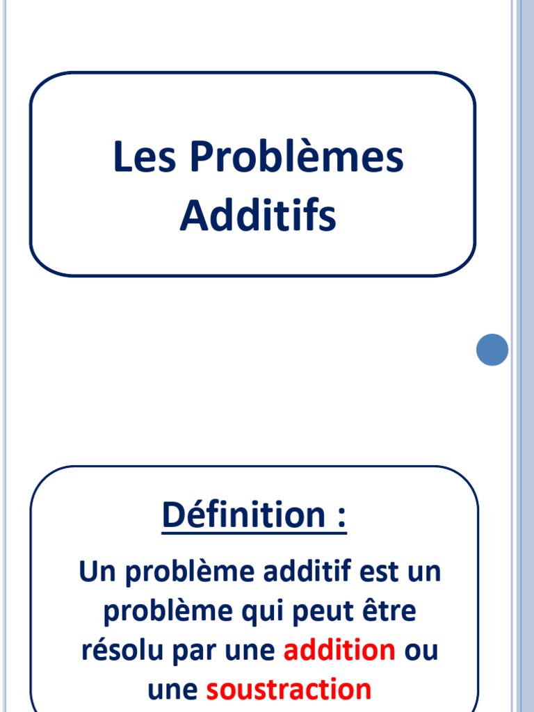 Types de Problèmes Additifs et Soustractifs | PDF