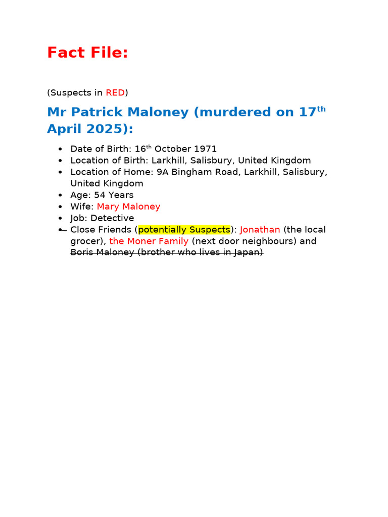 Murder Fact File | PDF