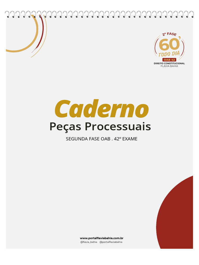 Caderno de Peças Processuais OAB 42º Exame | PDF | Justiça | Crime e ...