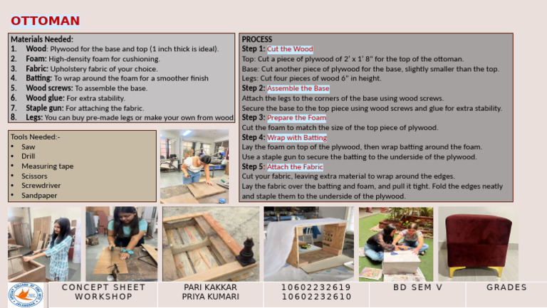 DIY Ottoman Assembly Guide | PDF