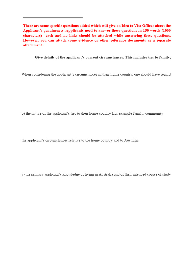 GS Statement Guidelines | PDF | Travel Visa | Employment