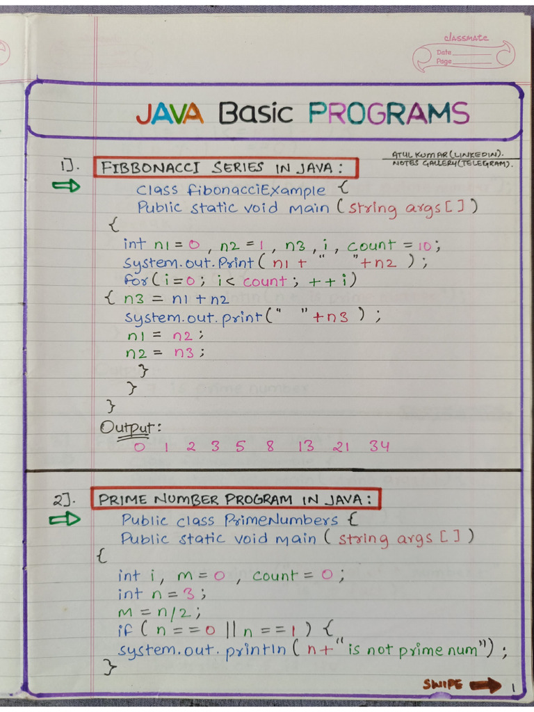 Java Basic Programs | PDF