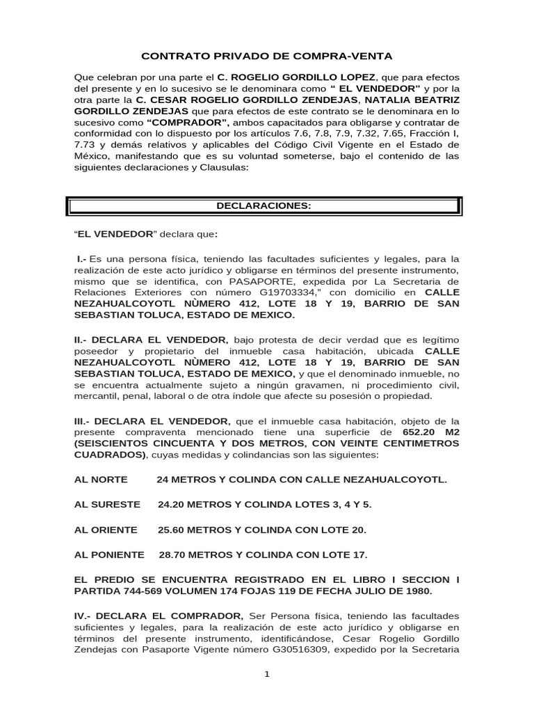 Contrato de Compra-Venta en Toluca | PDF | Ley común | Justicia
