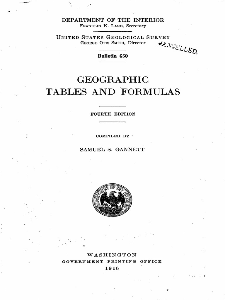 Geographic Tables & Formulas Guide | PDF | Latitude | Longitude