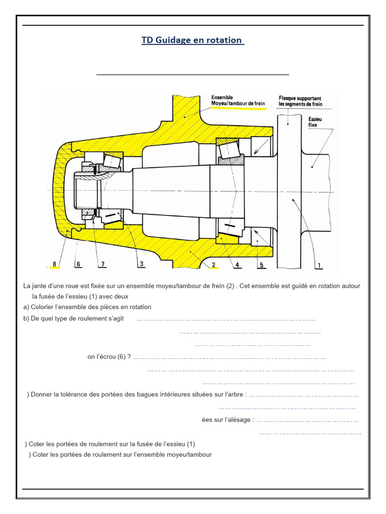 Schéma de guidage en rotation des roues | PDF | Technologie des ...