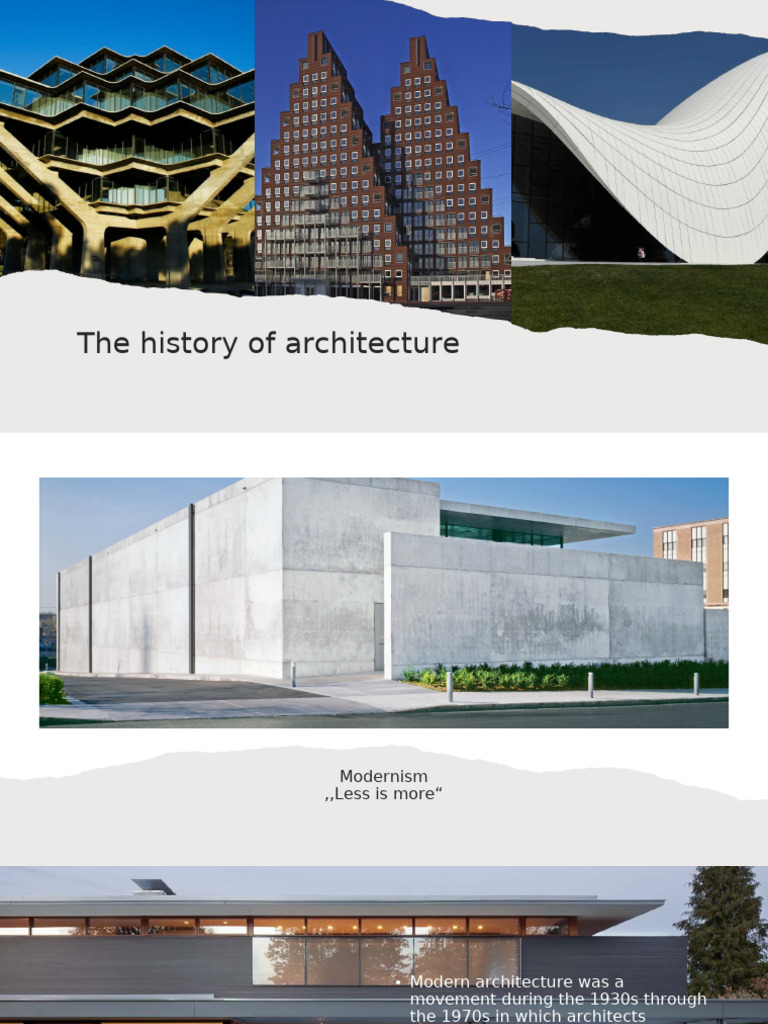 Evolution of Modern Architecture Styles | PDF | Ornament (Art) | Style