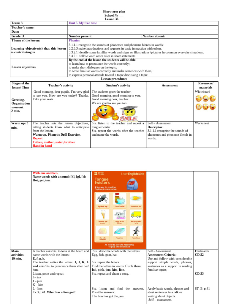Grade 3 Phonics Lesson Plan | PDF | Phonics | Linguistics