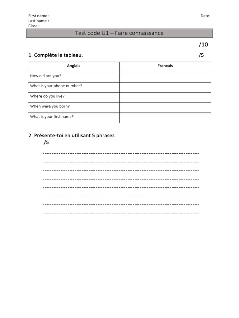 Test A Faire