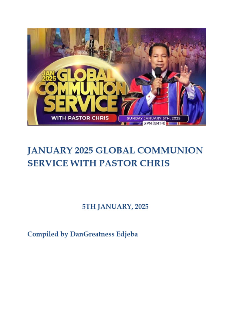 January 2025 Global Communion Service | PDF | Jesus | Logos (Christianity)