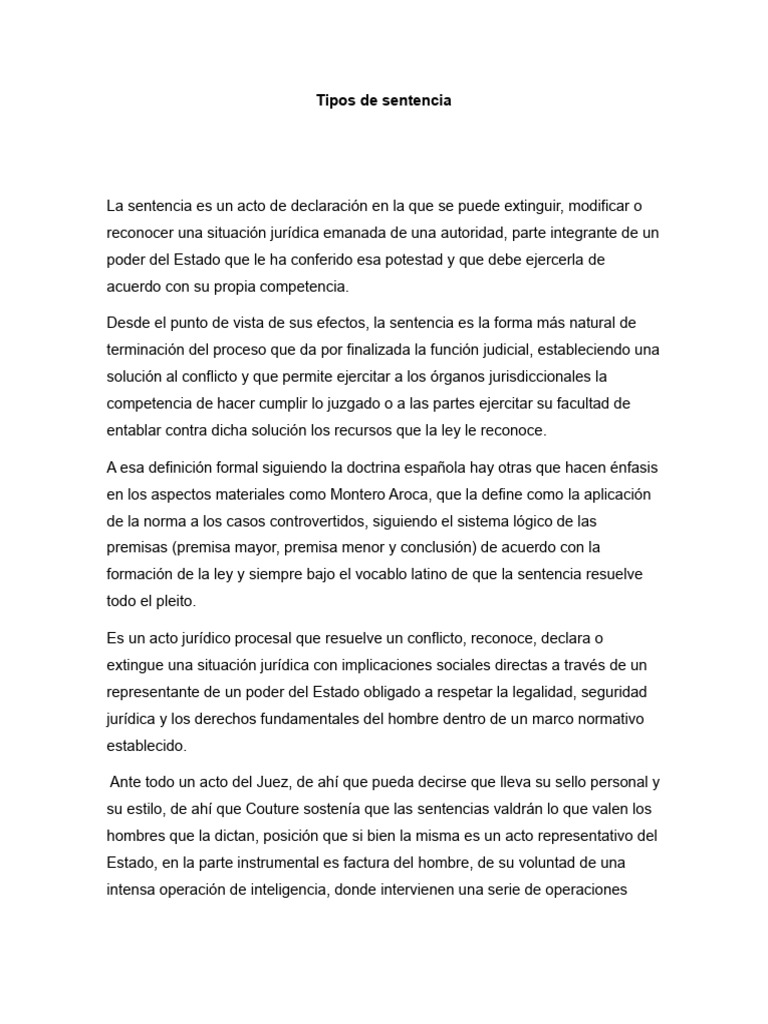 Guía de Tipos de Sentencia Judicial | PDF | Sentencia (ley) | Justicia
