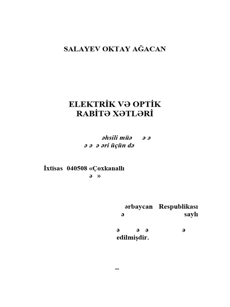 Elektrik Ve Optik Rabite Xetleri | PDF