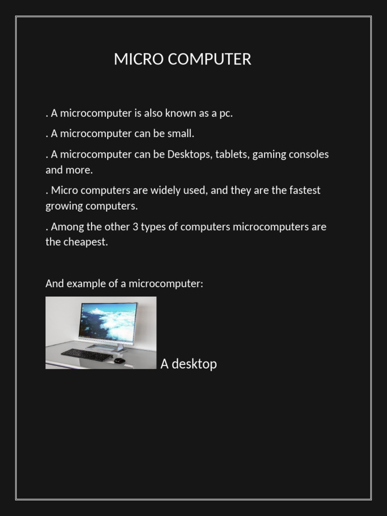 Understanding Microcomputers: Types & Uses | PDF