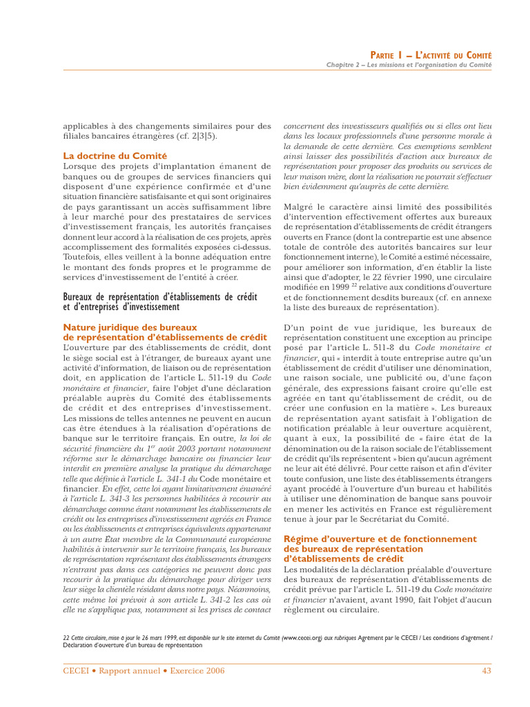 Réglementation des bureaux de représentation bancaires | PDF | Banques ...