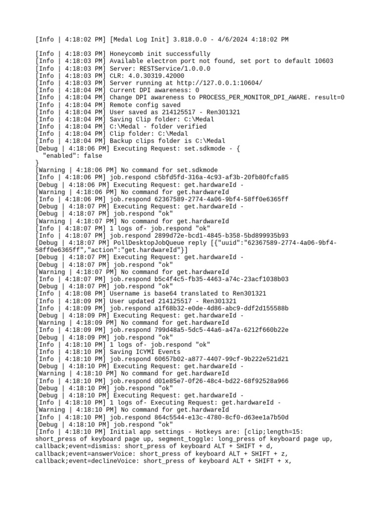 Medal App Initialization Log | PDF | Keyboard Shortcut | Computer Keyboard