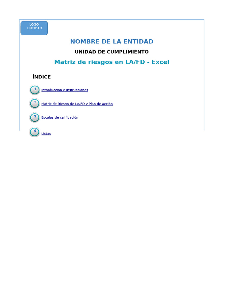 Matriz de Riesgos para LA/FD en Excel | PDF | Riesgo | Probabilidad