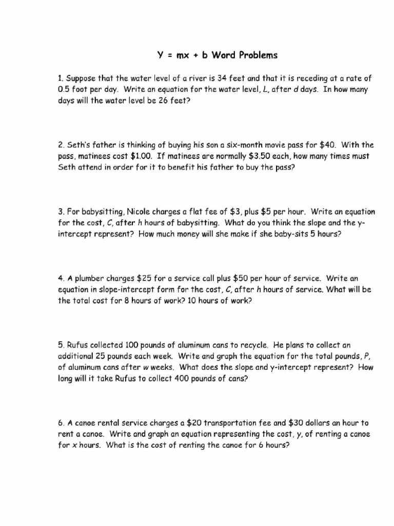 Microsoft Word - Linear Equation Word Problems.docx - 26 - Linear ...