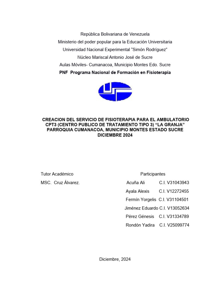 Proyecto Iii | PDF | Terapia física | Invalidez
