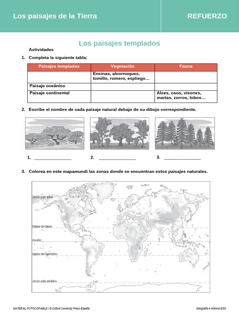 Pais Tierra Ref Sol Los Paisajes Templados | PDF