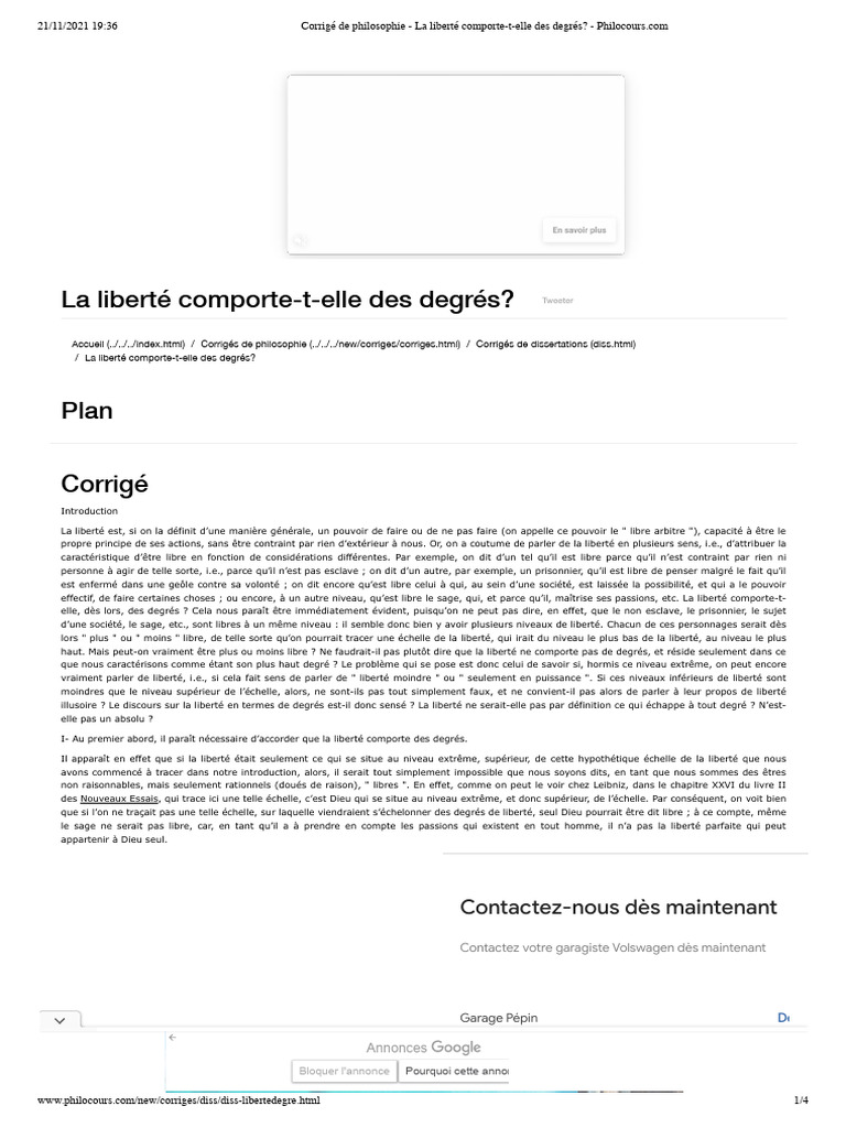 Degrés de liberté en philosophie | PDF | Liberté | Noûs
