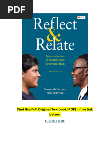 Reflect and Relate an Introduction to Interpersonal Communication 6th Edition TEXTBOOK