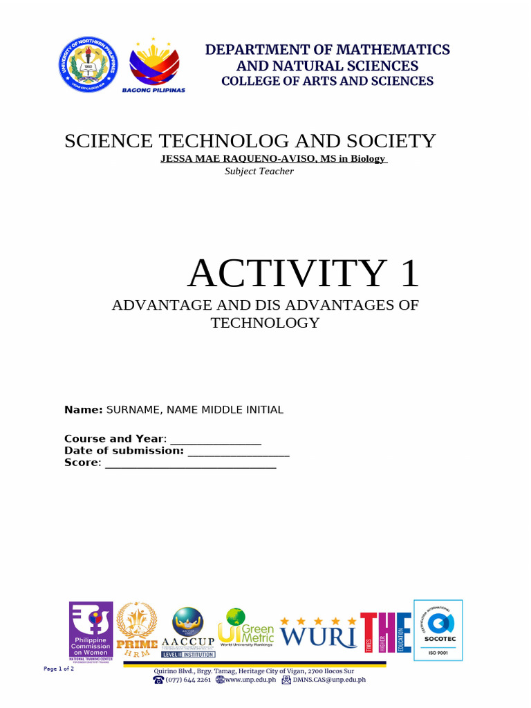 Advantages and Disadvantages of Technology | PDF