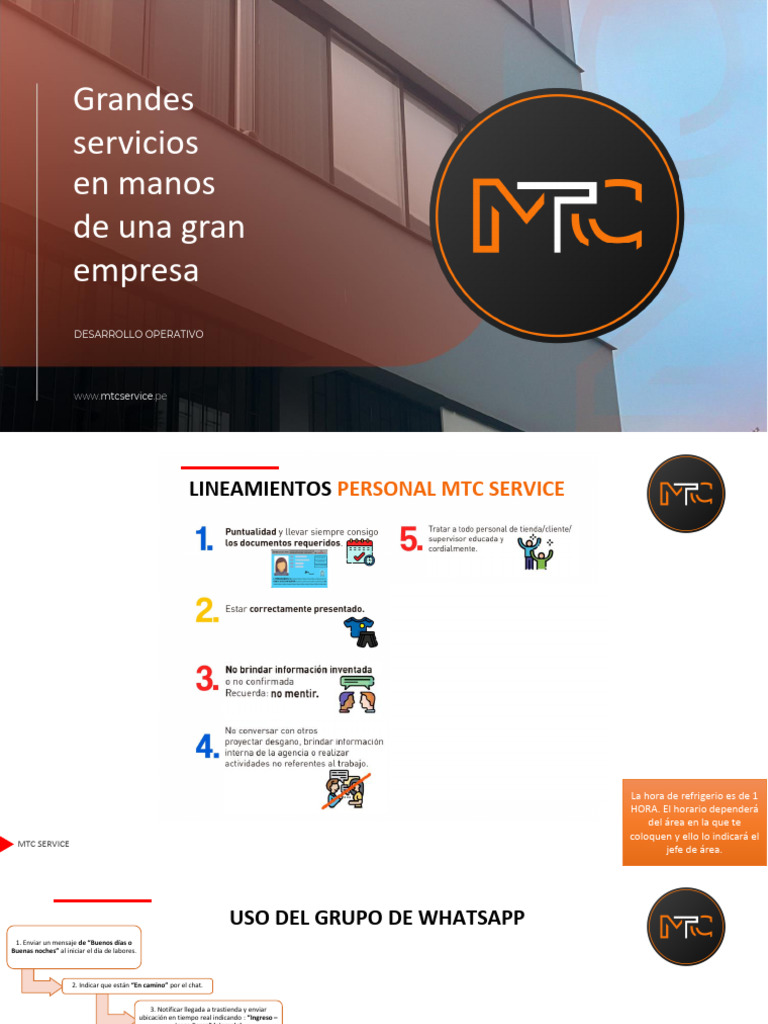 Lineamientos para Personal MTC Service | PDF