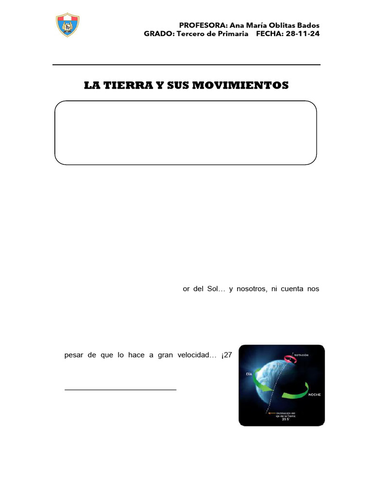 Movimientos de la Tierra para Niños | PDF | Tierra | Dom