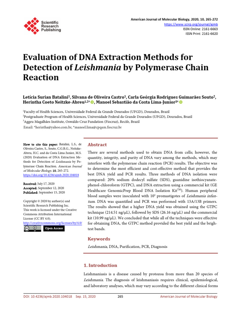 Ajmb 2020091416152474 | PDF | Gel Electrophoresis | Polymerase Chain ...