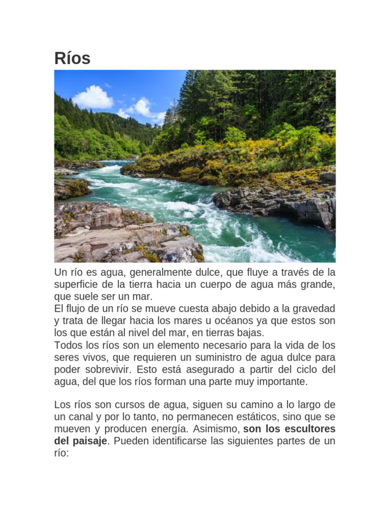 Partes y Función de los Ríos | PDF