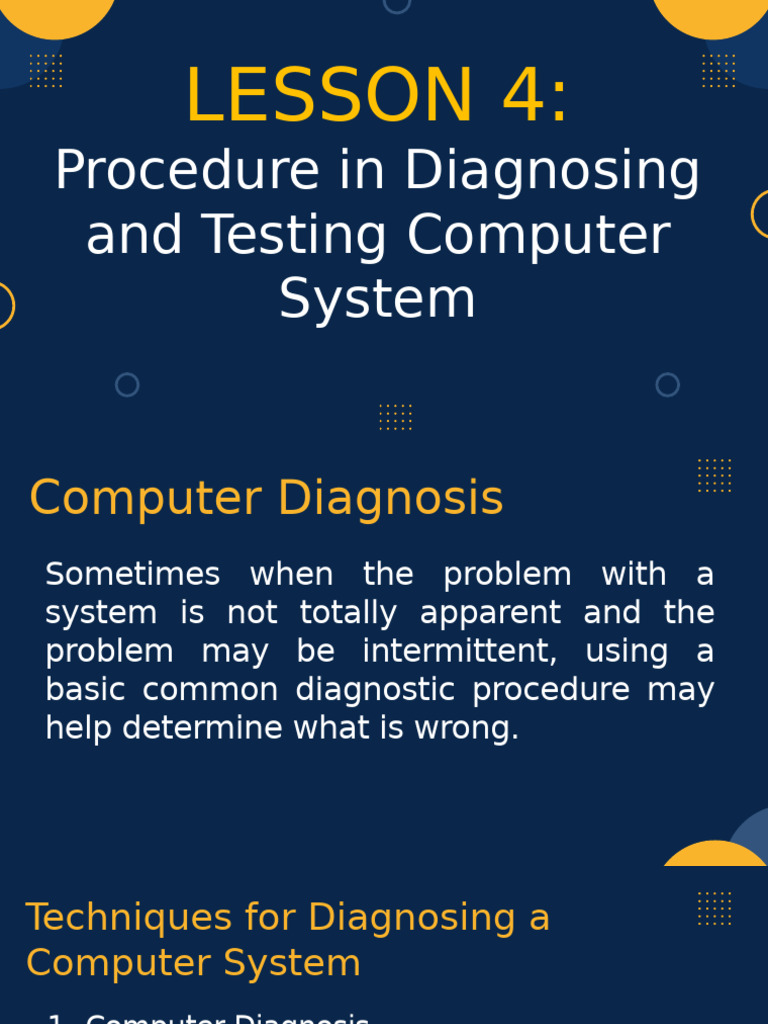 Computer System Diagnosis Procedures | PDF | Electrostatic Discharge ...