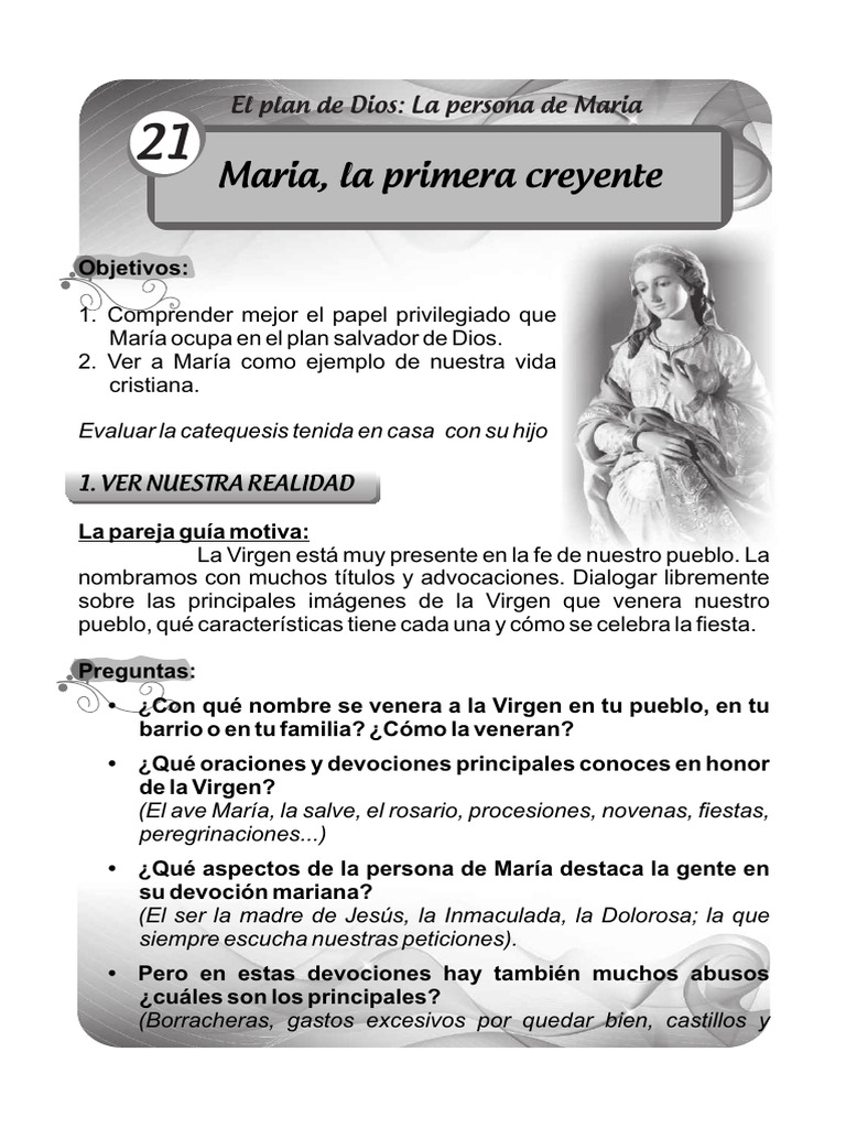 María: Modelo de Fe y Devoción Cristiana | PDF | María, madre de Jesús ...