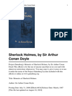 Sir Arthur Conan Doyle's Sherlock Holmes mystery Memoirs