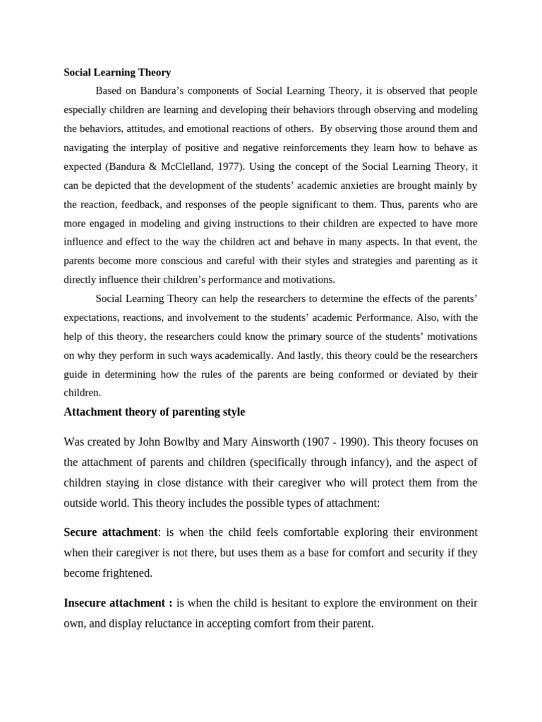 Theories of Parenting Style | PDF | Attachment Theory | Psychological ...