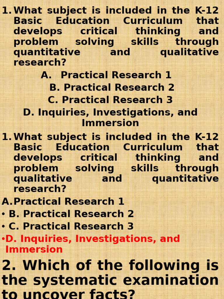 3is Day 1 1 | PDF | Critical Thinking | Quantitative Research
