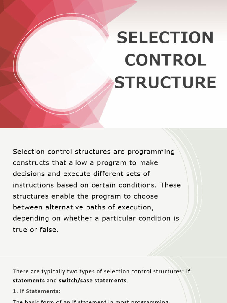 05-Unit4-CS 1 – SELECTION CONTROL STRUCTURE | PDF | Algorithms ...