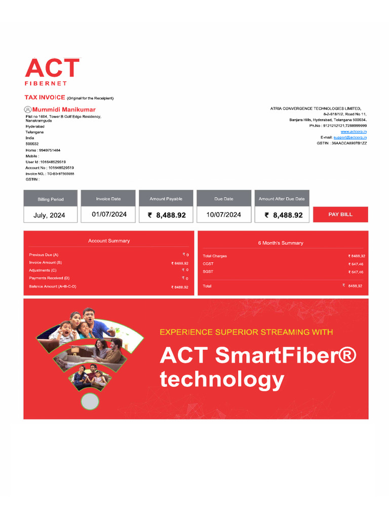 Mani Internet Bill | PDF
