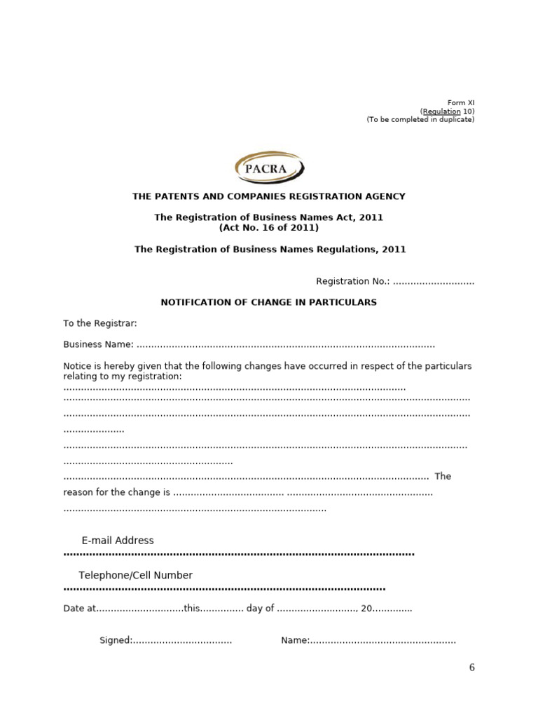 Business Name Change Notification Form | PDF