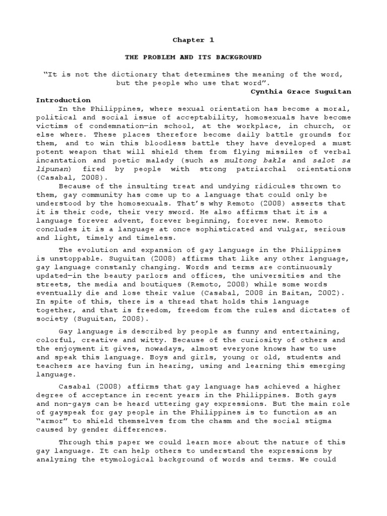 Gay lingo thesis picture